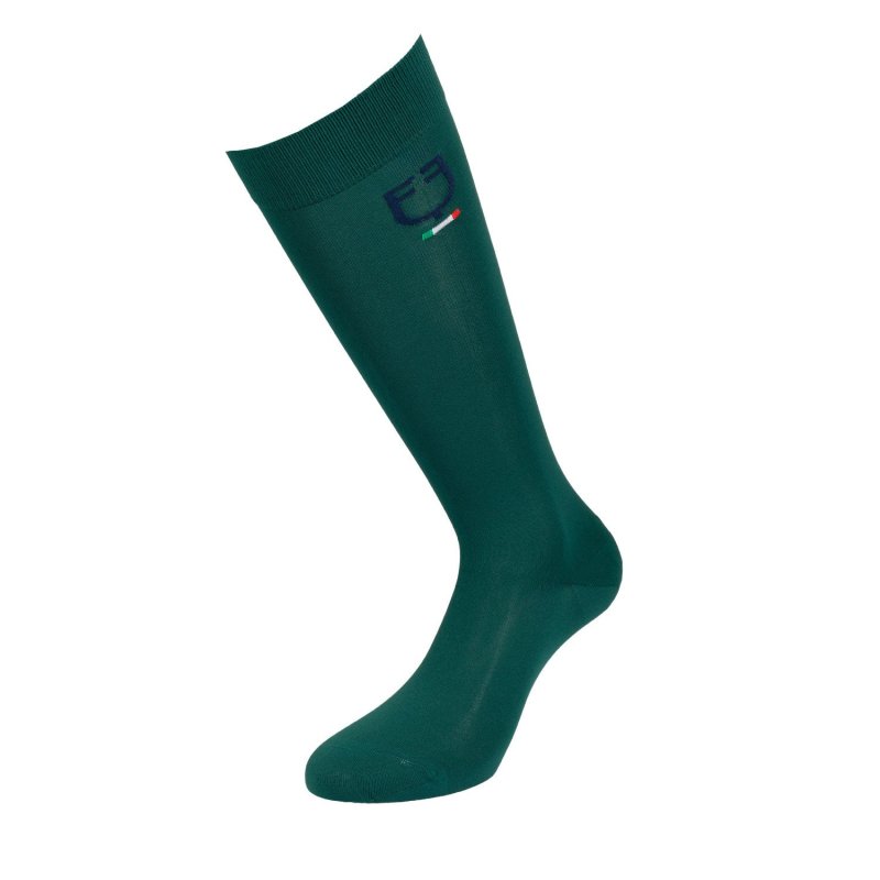 Equestro Calza tecnica elasticizzata con bandiera italiana - Verde