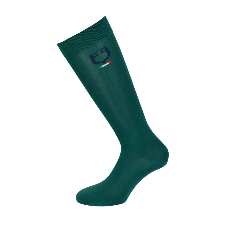 Equestro Calza tecnica elasticizzata con bandiera italiana - Verde