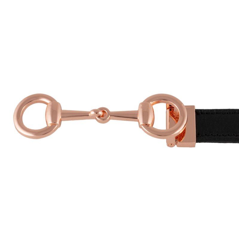 Equestro Cintura donna con clincher e fibbia filetto - Nero