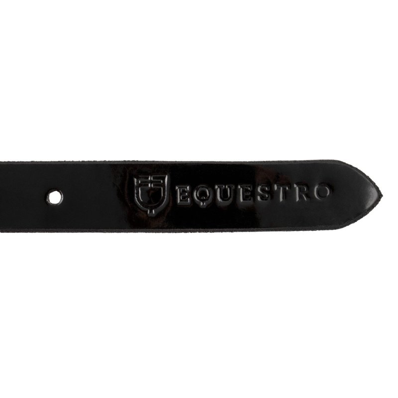Equestro Cintura donna lucida con fibbia filetto - Nero