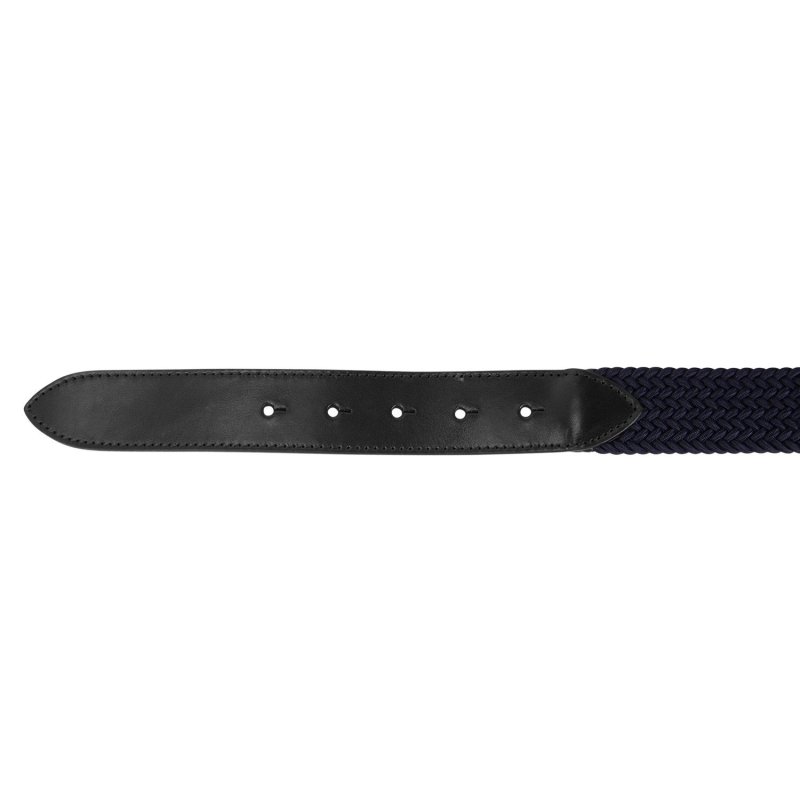 Equestro Cintura elastica con fibbia nera e logo - Blu navy