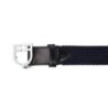 Equestro Cintura in cuoio con elastico e logo a fibbia - Blu navy