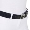 Equestro Cintura in cuoio con elastico e logo a fibbia - Blu navy