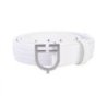 Equestro Cintura in cuoio con elastico e logo a fibbia - Bianco