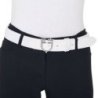 Equestro Cintura in cuoio con elastico e logo a fibbia - Bianco