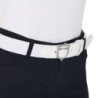 Equestro Cintura in cuoio con elastico e logo a fibbia - Bianco