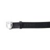 Equestro Cintura in cuoio con elastico e scritta - Nero