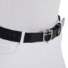 Equestro Cintura in cuoio con elastico e scritta - Nero