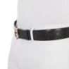 Equestro Cintura in cuoio logato black e fibbia rosegold - Nero
