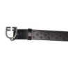 Equestro Cintura in cuoio logato con logo a fibbia - Nero