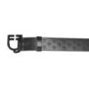 Equestro Cintura in cuoio logato total black a fibbia - Nero
