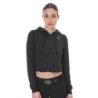 Equestro Felpa donna cropped con cappuccio - Nero