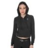 Equestro Felpa donna cropped con cappuccio - Nero