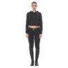 Equestro Felpa donna cropped con cappuccio - Nero