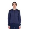 Equestro Felpa donna cropped con cappuccio - Blu navy