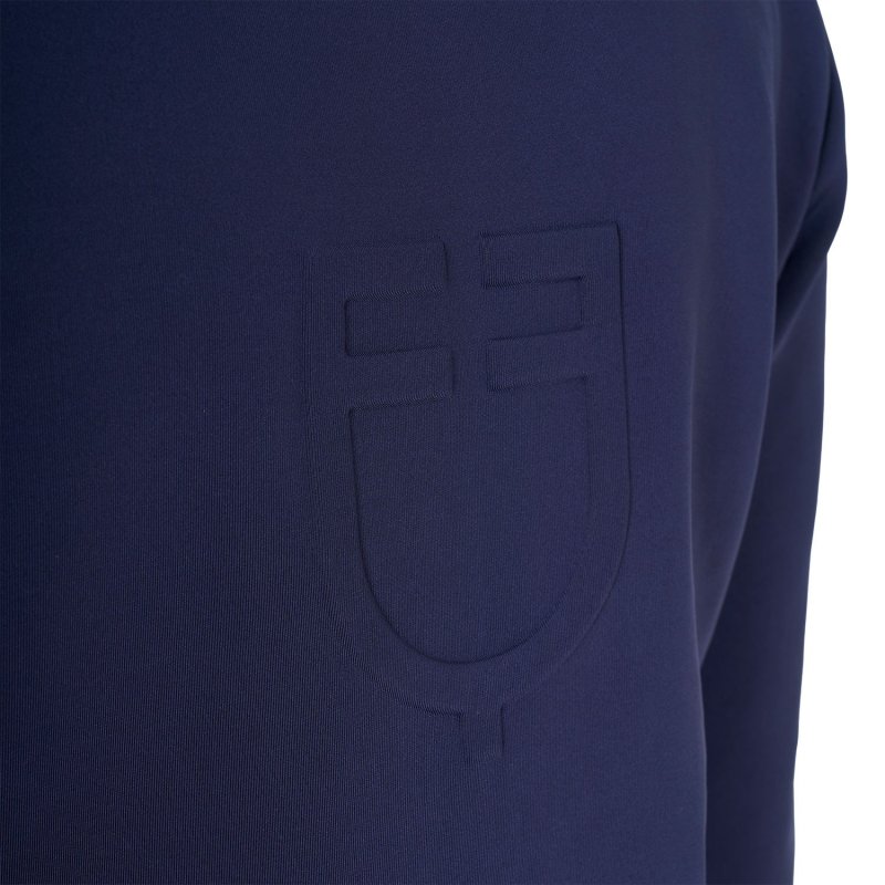 Equestro Felpa donna cropped con cappuccio - Blu navy
