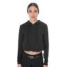 Equestro Felpa donna cut out con cappuccio - Nero