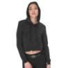 Equestro Felpa donna cut out con cappuccio - Nero