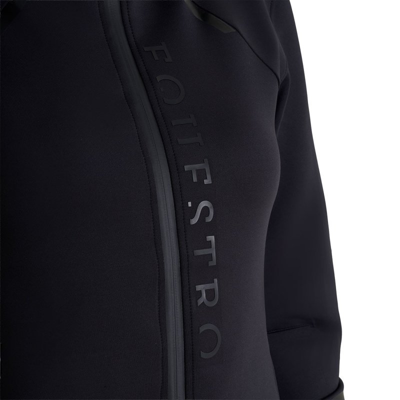 Equestro Felpa tecnica da donna in jersey con zip - Nero