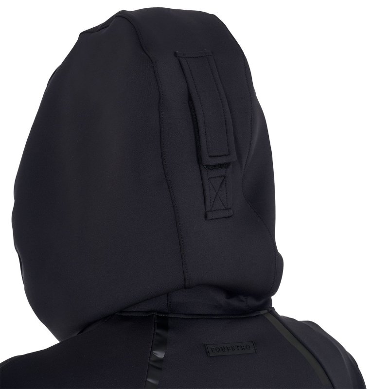Equestro Felpa tecnica da donna in jersey con zip - Nero