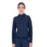 Equestro Felpa tecnica donna con cappuccio e inserti micro mesh - Blu navy