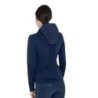 Equestro Felpa tecnica donna con cappuccio e inserti micro mesh - Blu navy