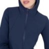 Equestro Felpa tecnica donna con cappuccio e inserti micro mesh - Blu navy