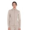 Equestro Felpa tecnica donna con cappuccio e inserti micro mesh - OXFORD TAN (15-1306)