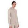 Equestro Felpa tecnica donna con cappuccio e inserti micro mesh - OXFORD TAN (15-1306)
