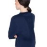 Equestro Felpa tecnica donna girocollo con inserti micro mesh - Blu navy