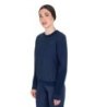 Equestro Felpa tecnica donna girocollo con inserti micro mesh - Blu navy