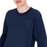 Equestro Felpa tecnica donna girocollo con inserti micro mesh - Blu navy