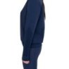 Equestro Felpa tecnica donna girocollo con inserti micro mesh - Blu navy