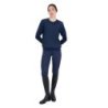Equestro Felpa tecnica donna girocollo con inserti micro mesh - Blu navy