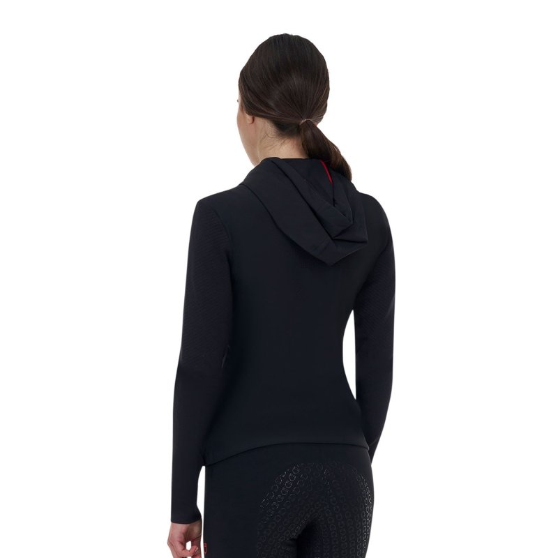Equestro Felpa tecnica donna Ridertechnology 2.0 cappuccio - Nero