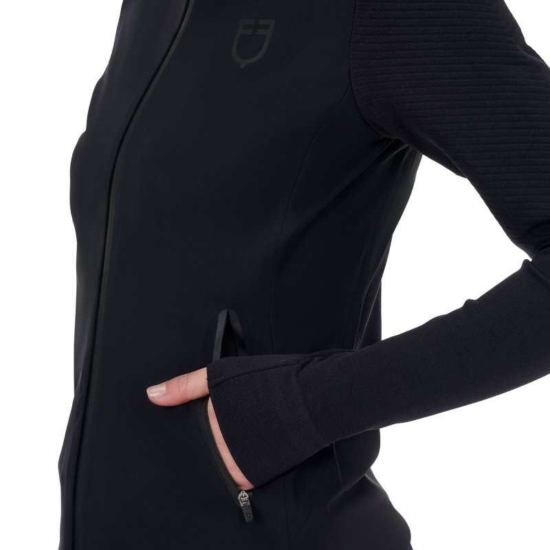 Equestro Felpa tecnica donna Ridertechnology 2.0 cappuccio - Nero