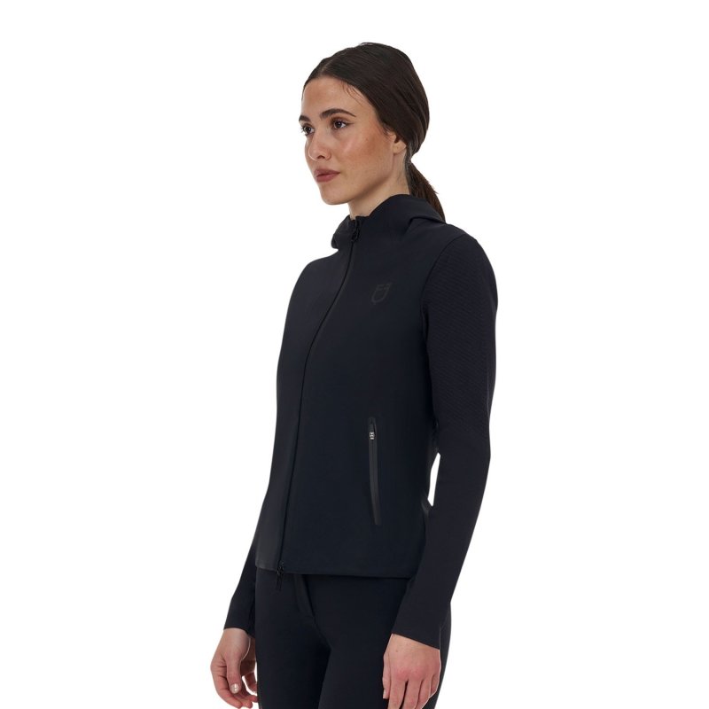 Equestro Felpa tecnica donna Ridertechnology 2.0 cappuccio - Nero