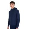 Equestro Felpa tecnica uomo con cappuccio e inserti micro mesh - Blu navy