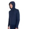 Equestro Felpa tecnica uomo con cappuccio e inserti micro mesh - Blu navy