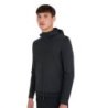 Equestro Felpa tecnica uomo con cappuccio e inserti micro mesh - Nero