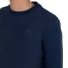 Equestro Felpa tecnica uomo girocollo con inserti micro mesh - Blu navy