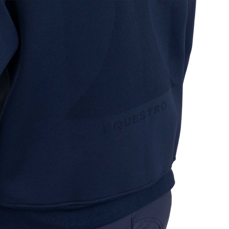 Equestro Felpa tecnica uomo girocollo con inserti micro mesh - Blu navy
