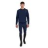 Equestro Felpa tecnica uomo girocollo con inserti micro mesh - Blu navy