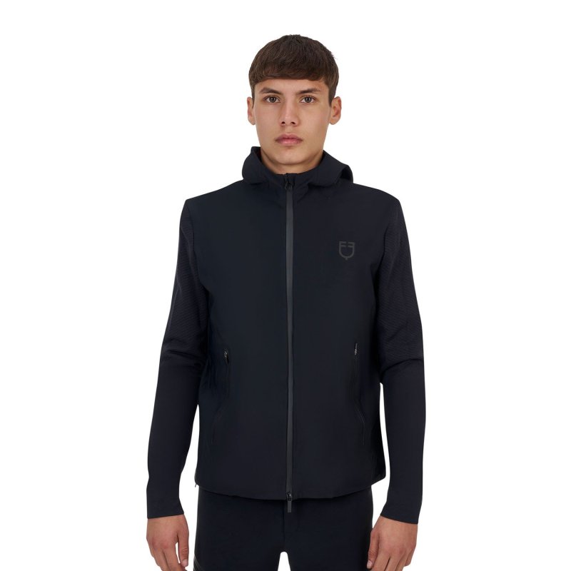 Equestro Felpa tecnica uomo Ridertechnology 2.0 cappuccio - Nero