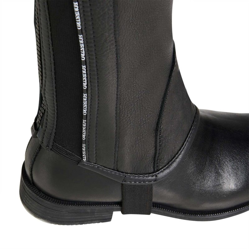Equestro Ghette bambini con elastico morbido cuoio - Nero