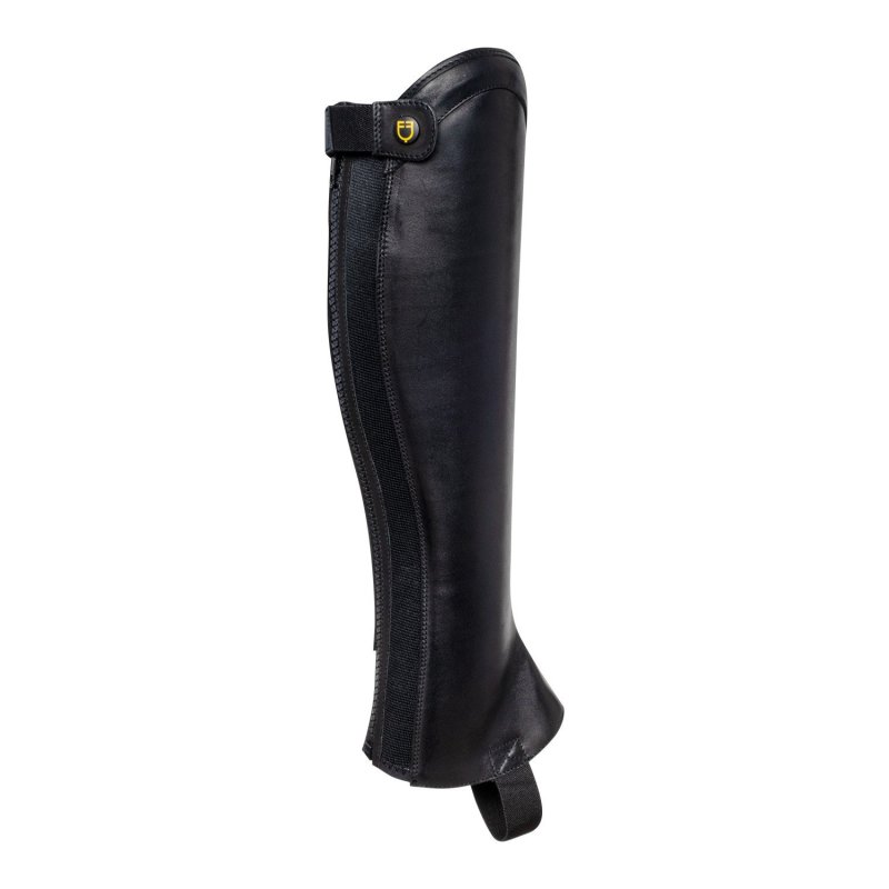 Equestro Ghette unisex con zip e fascia elastica posteriore - Nero