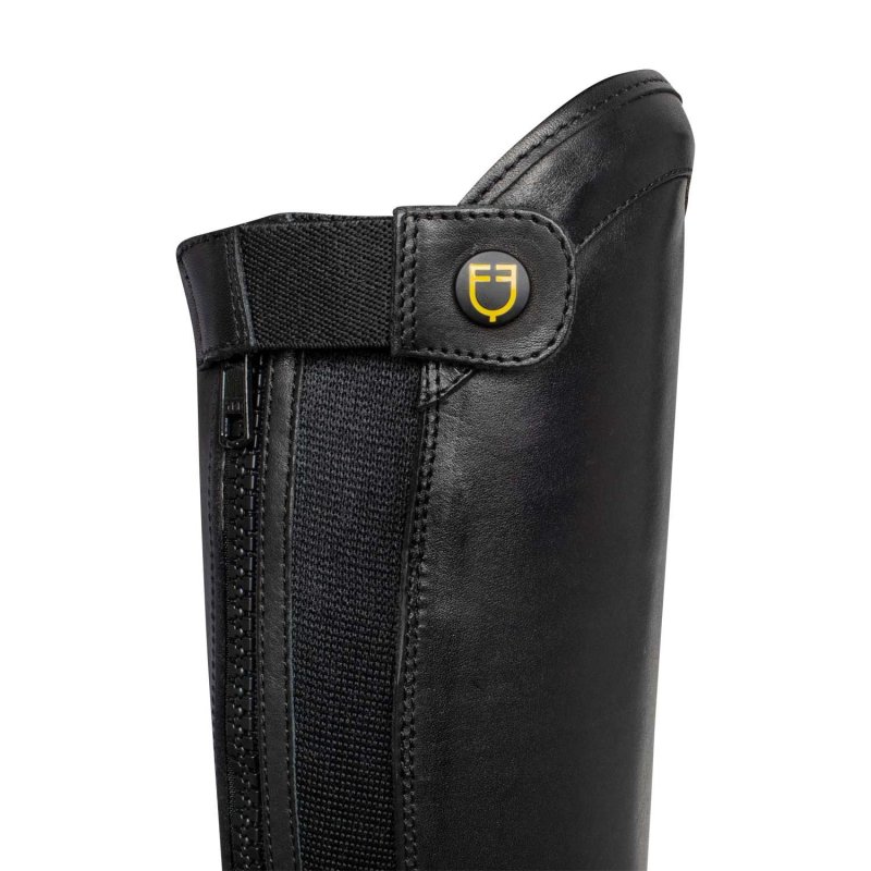 Equestro Ghette unisex con zip e fascia elastica posteriore - Nero