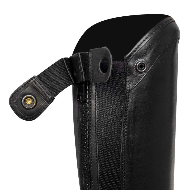 Equestro Ghette unisex con zip e fascia elastica posteriore - Nero