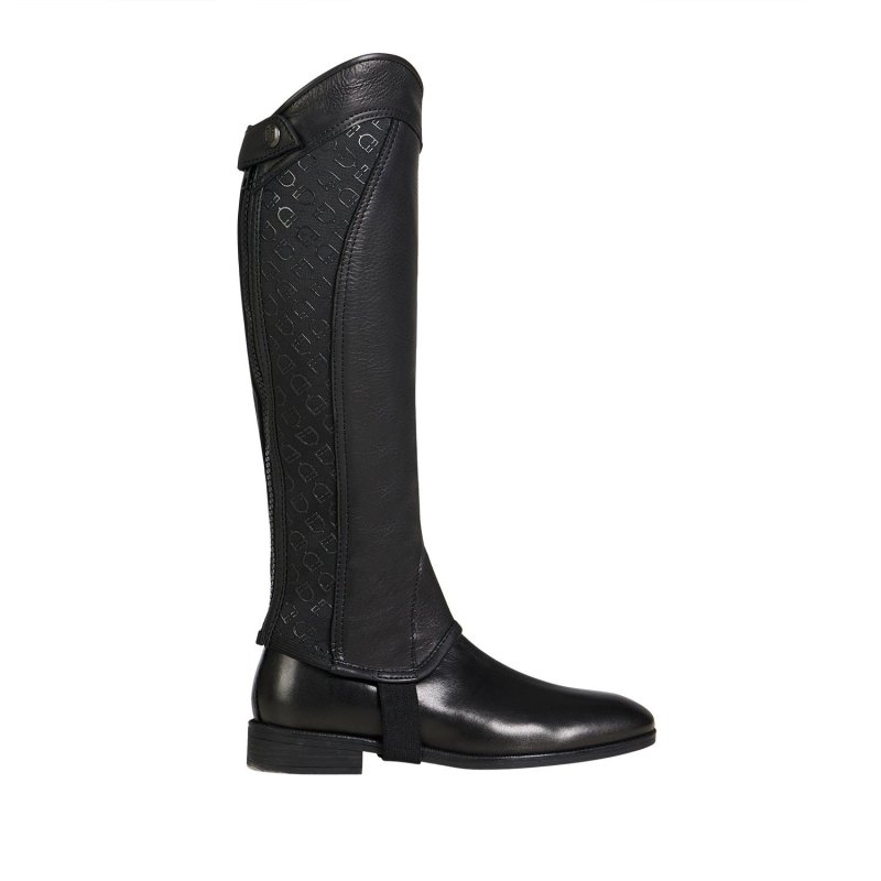 Equestro Ghette unisex fascia elastica con loghi - Nero
