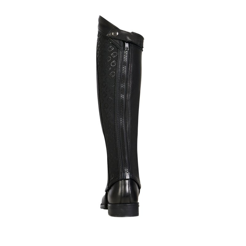 Equestro Ghette unisex fascia elastica con loghi - Nero